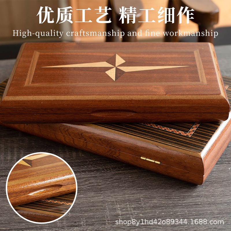 Board Game Zenith - Backgammon z litego drewna, wykonany z