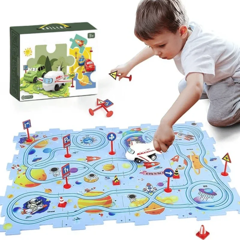 Board Game Race Track - Puzzle edukacyjne dla dzieci Tor samochodowy