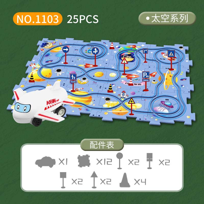 Board Game Race Track - Montessori Elektryczna Torba z Samochodami na