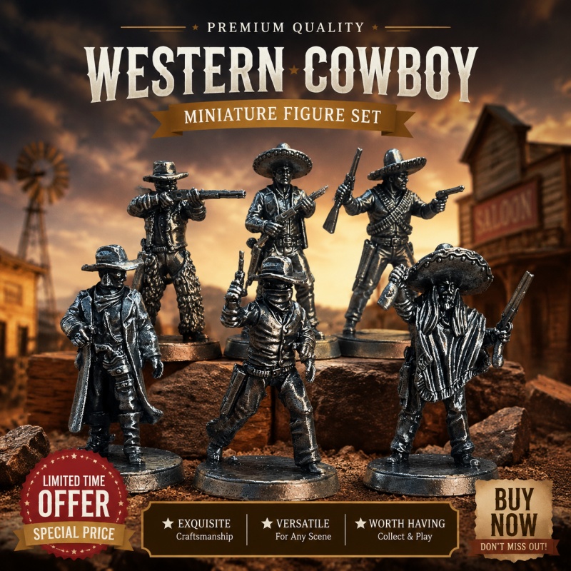 Board Game Movie - Miniaturowe figurki kowbojów z Dzikiego Zachodu